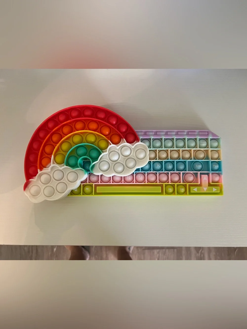 Rainbow Pop Fidget Toy Keyboard with Cloud Buttons - Multicolor Set of 2 !